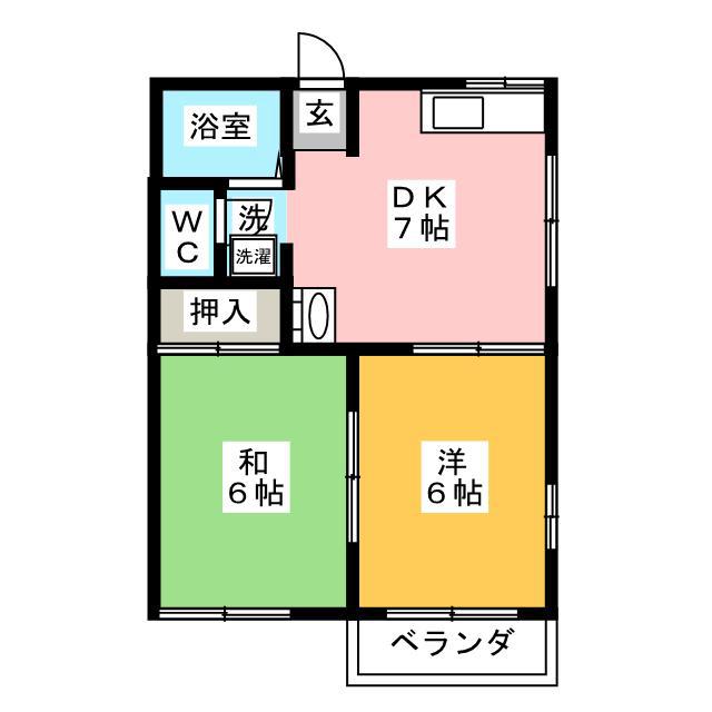 タウニィ松見台(2DK/1階)の間取り写真