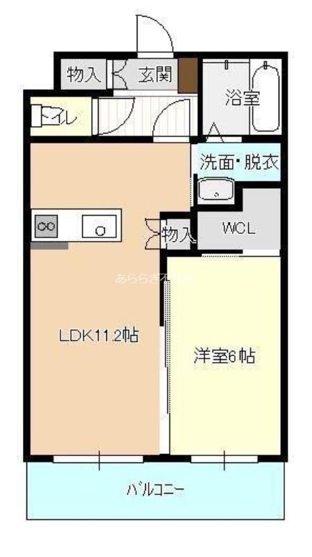 LEUCADIA(1LDK/1階)の間取り写真