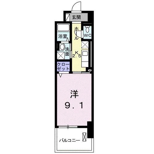 プレッサ泉中央(1K/1階)の間取り写真