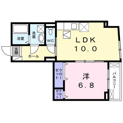 システィコート(1LDK/1階)の間取り写真