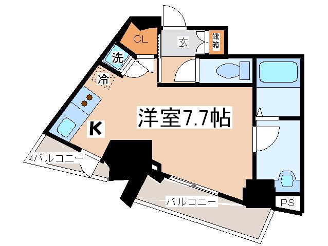 BPRレジデンス町田(ワンルーム/7階)の間取り写真