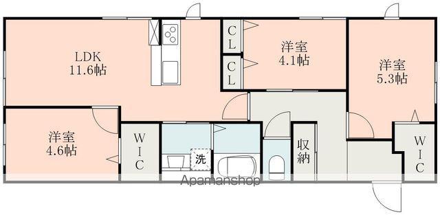 ファビュラス(3LDK/1階)の間取り写真