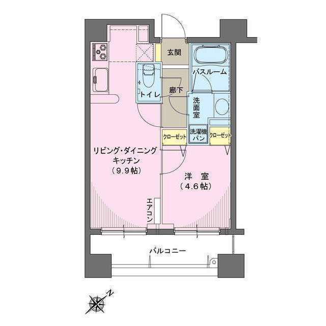 ヒルレジデンス大崎(1LDK/4階)の間取り写真