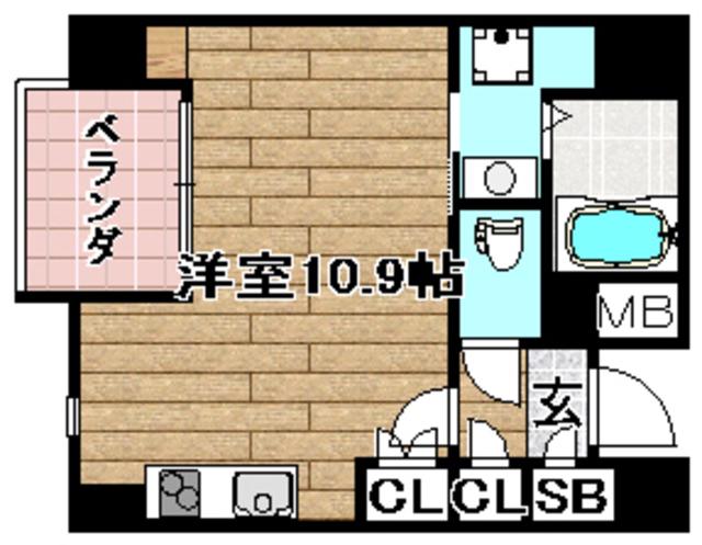 サンウッドコートII(1K/5階)の間取り写真