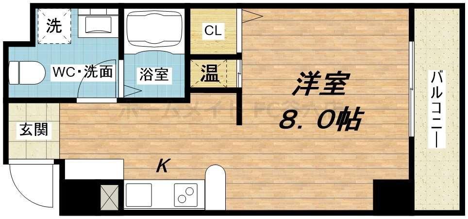 セレブコート安堂寺(ワンルーム/7階)の間取り写真