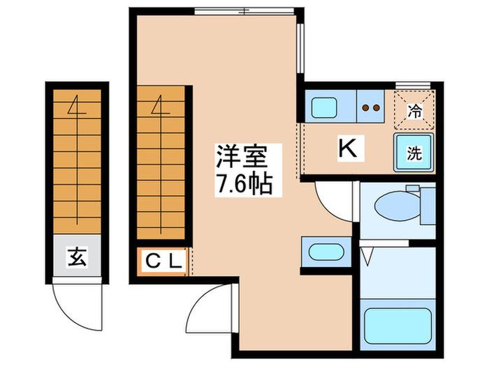 ポンテヴェキオ立川(1K/2階)の間取り写真
