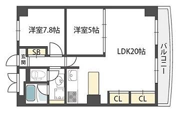 アパルトマン北千里(3LDK/10階)の間取り写真