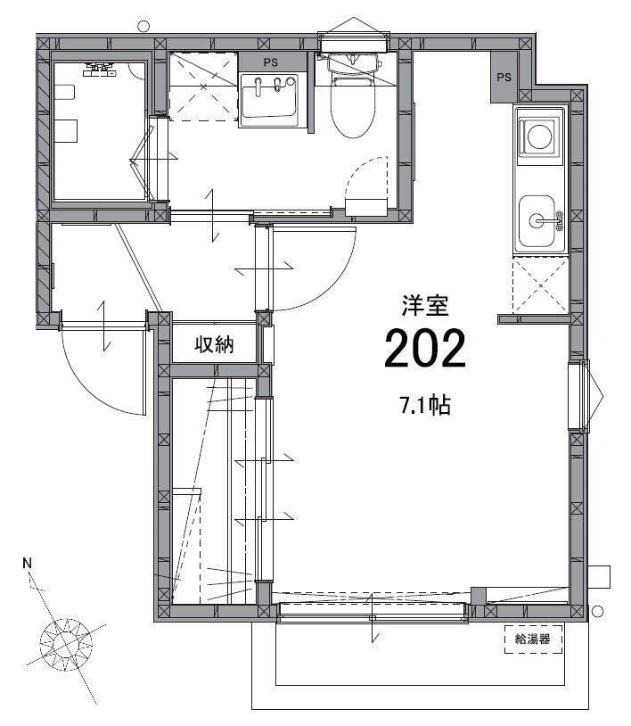 クレア市川南(ワンルーム/2階)の間取り写真