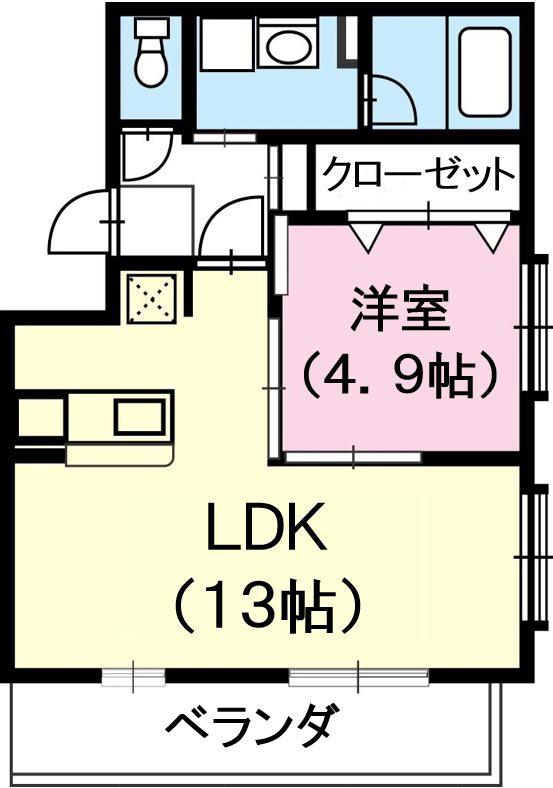 リアン泊(1LDK/1階)の間取り写真