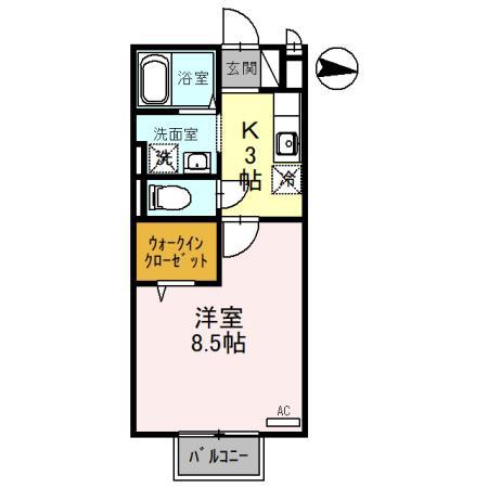 シャルト(1K/2階)の間取り写真