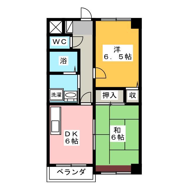友ビル1号(2DK/2階)の間取り写真