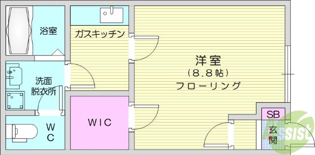 ソレイユ向山壱番館(1K/1階)の間取り写真