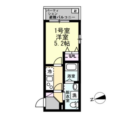 フェリーチェ川崎(1K/3階)の間取り写真