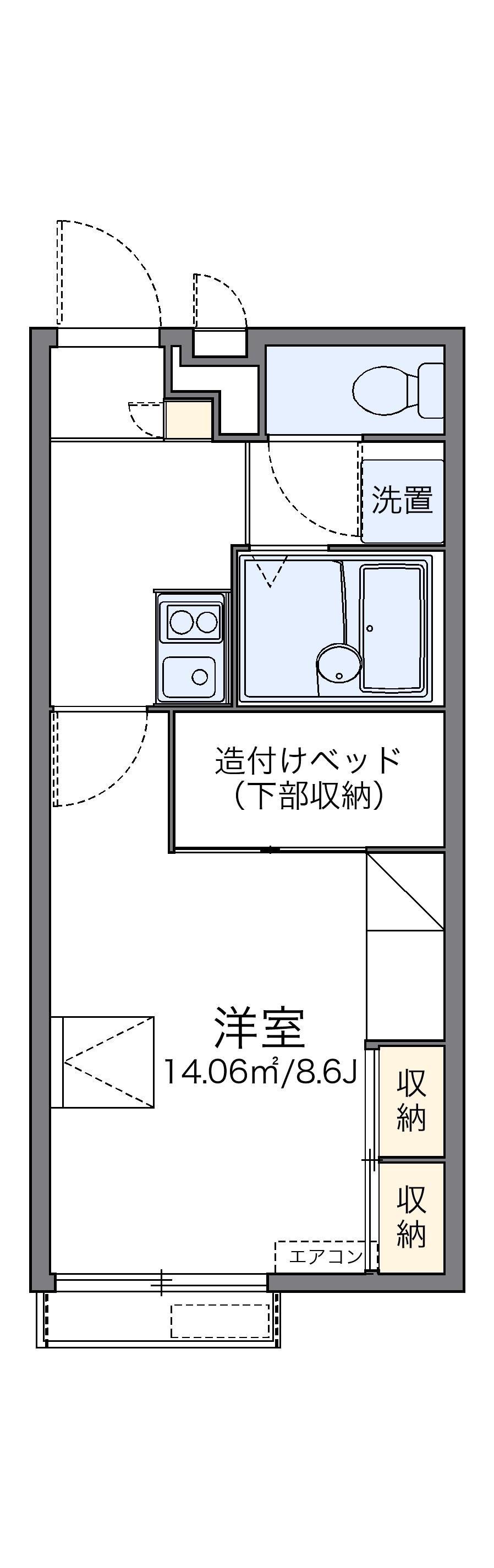 レオパレストゥルーハート(1K/2階)の間取り写真