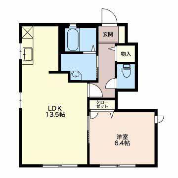 TWIN STAGE.T A(1LDK/1階)の間取り写真