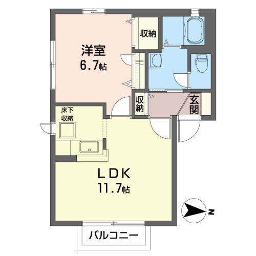 パル・ウッド(1LDK/1階)の間取り写真