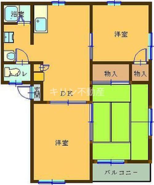 エスターフォーラム A(3DK/2階)の間取り写真