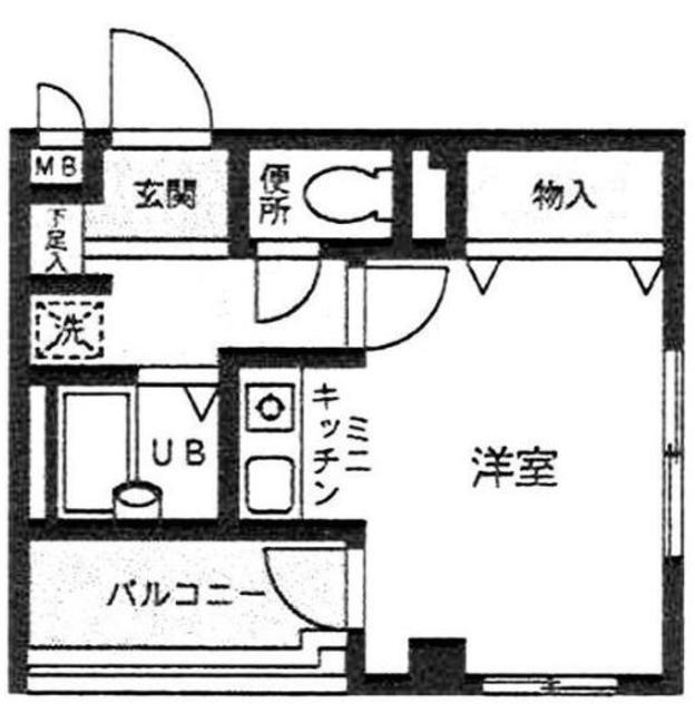 ロイヤルヒルズ忠生(ワンルーム/3階)の間取り写真