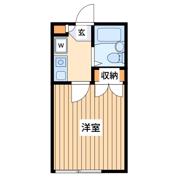レオパレスハーモニーハイツ鶴見(1K/1階)の間取り写真