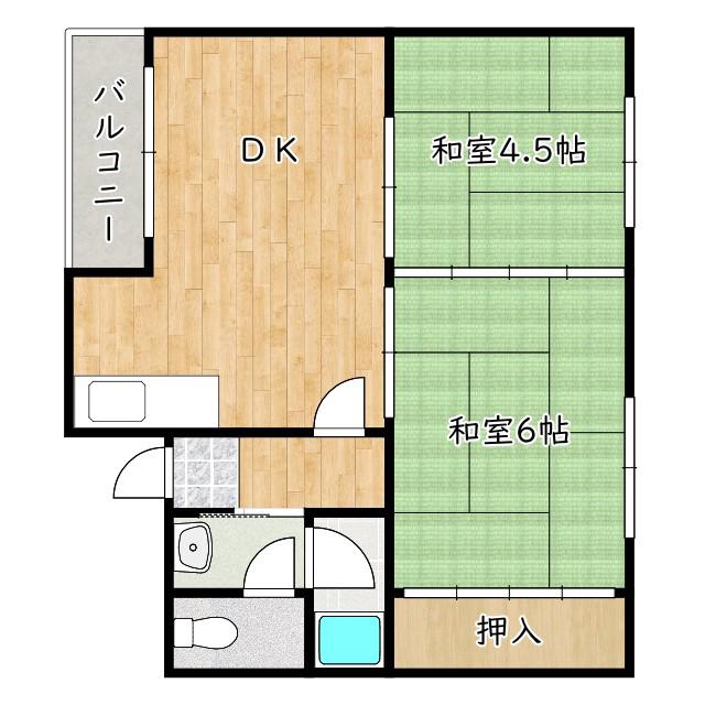 森浦マンション(2DK/3階)の間取り写真