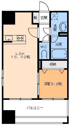 グラシアス萱町(1LDK/2階)の間取り写真