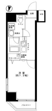 グランフォース綾瀬II(1K/4階)の間取り写真
