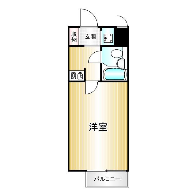ワーベ寿々(1K/3階)の間取り写真