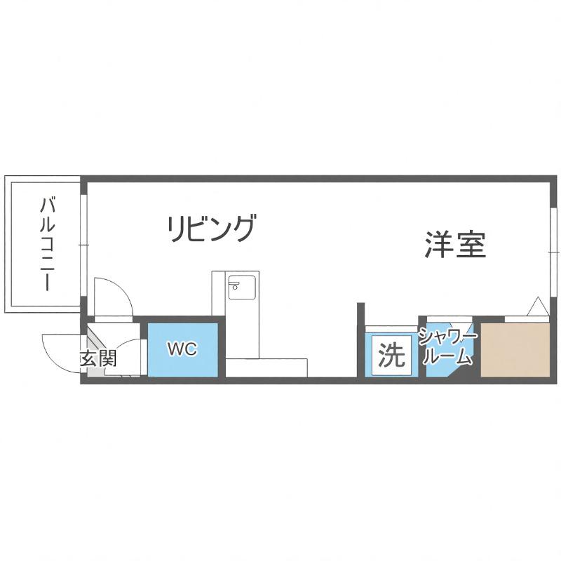 CASADUQUW平岸(1DK/3階)の間取り写真