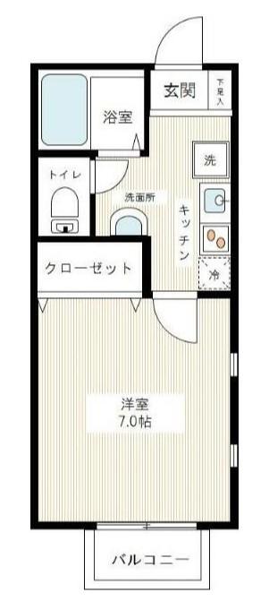 キャメル西川口(1K/2階)の間取り写真