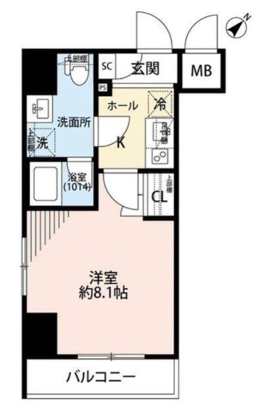 プレール・ドゥーク月島II(1K/5階)の間取り写真