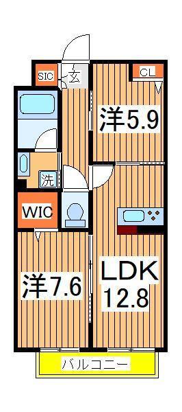 グランルーチェ2(2LDK/2階)の間取り写真