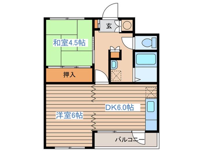 平岸ファースト(2DK/5階)の間取り写真
