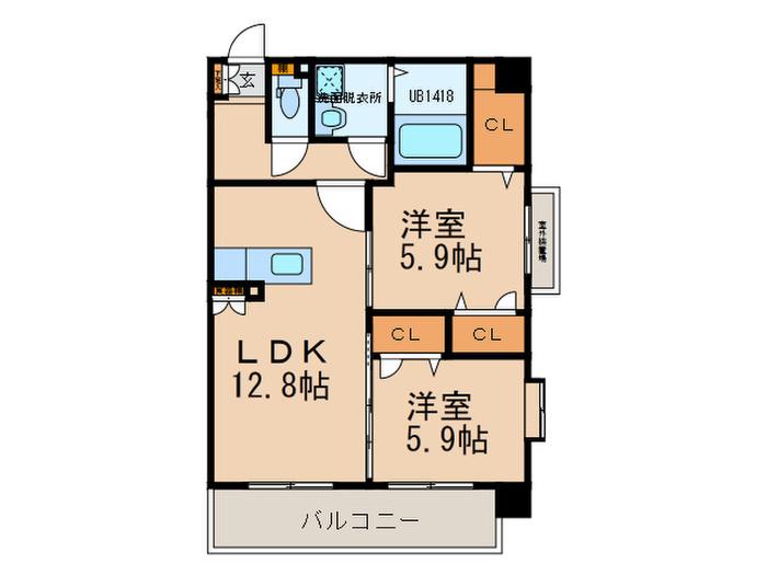 CREST FINE VIEW(2LDK/6階)の間取り写真