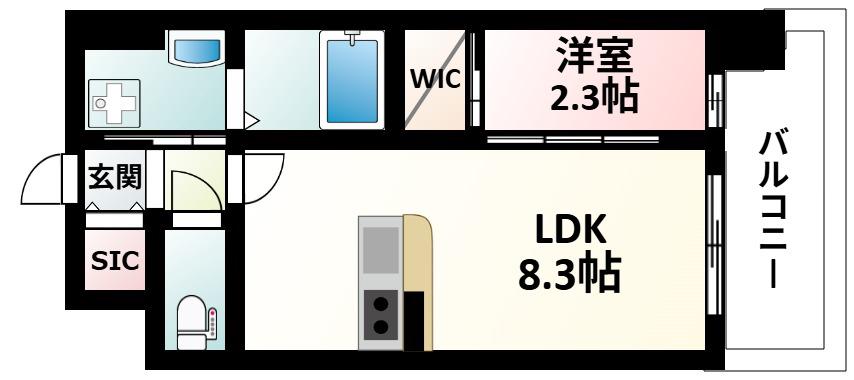 セレニテ江坂エクラ(1LDK/6階)の間取り写真