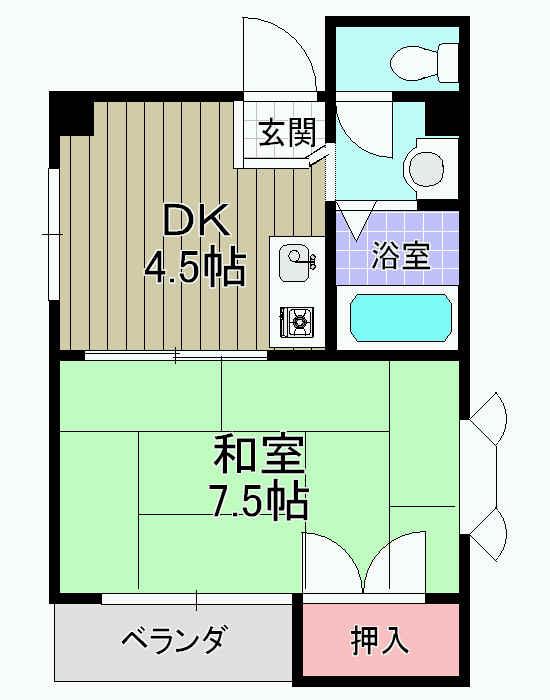 グレイスハイツオオマエ(1DK/3階)の間取り写真