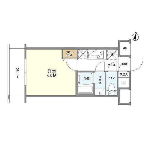インペリアルフラット武蔵小山(1K/10階)の間取り写真