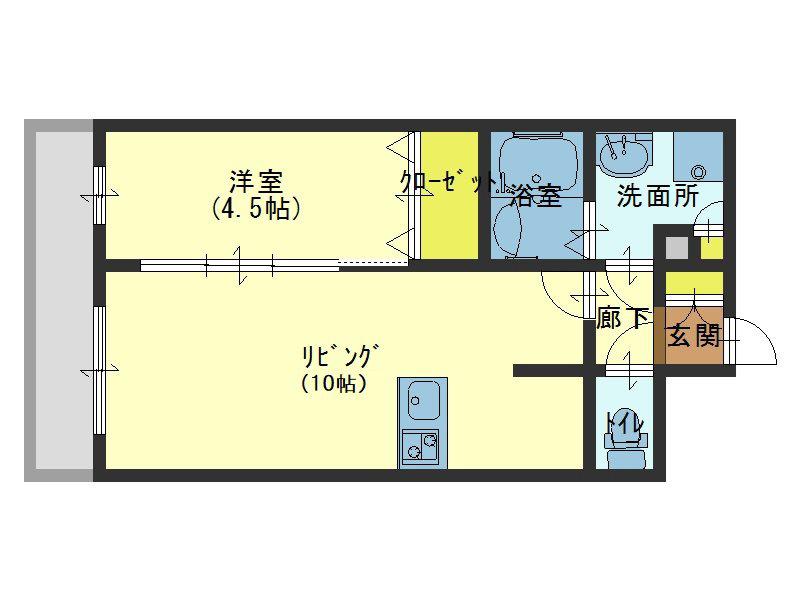 プレサンス玉造駅前(1LDK/12階)の間取り写真