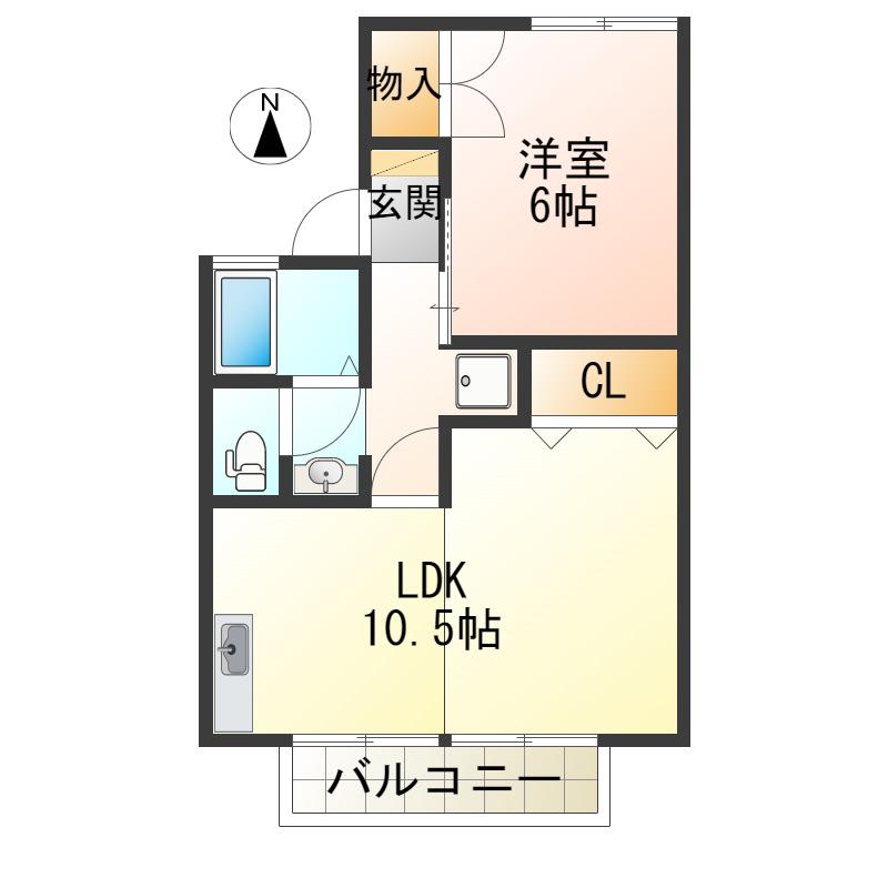RAPITA A(1LDK/1階)の間取り写真