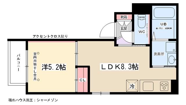 FORCE I(1LDK/1階)の間取り写真
