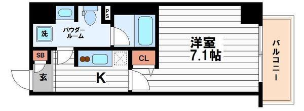 AKASHI ENTERPRISE(1K/7階)の間取り写真