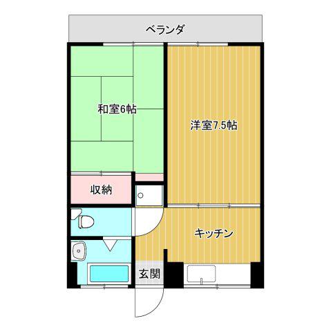 日暮マンション(2DK/1階)の間取り写真