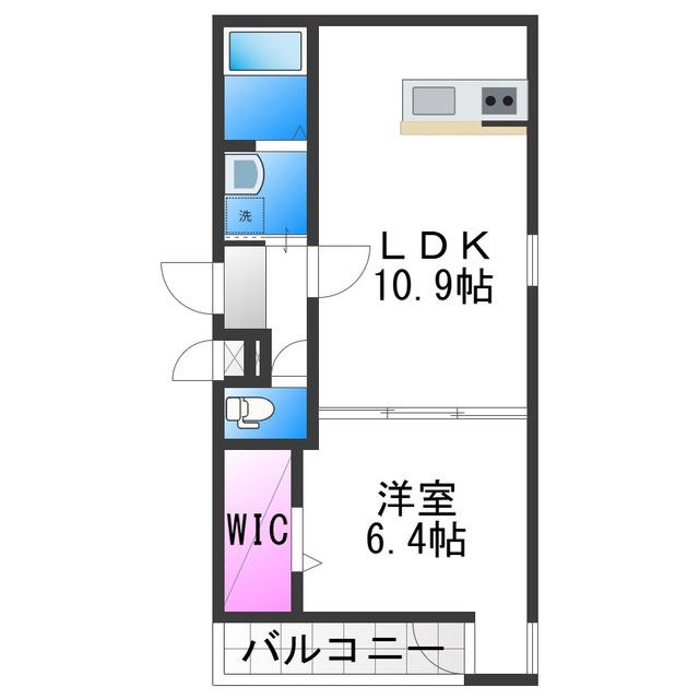 フジパレス今川II番館(1LDK/2階)の間取り写真