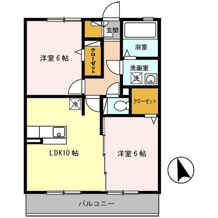 パークレジェンダAB(2LDK/1階)の間取り写真