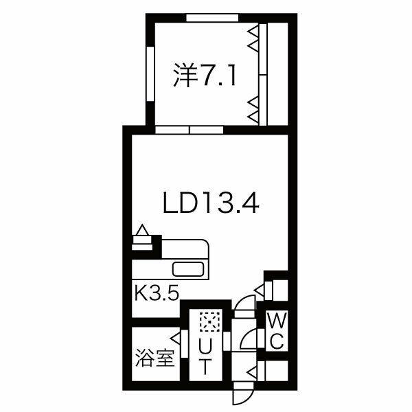 アイメゾン参番館(1LDK/2階)の間取り写真