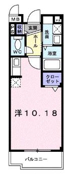 カーサクワノ(ワンルーム/1階)の間取り写真