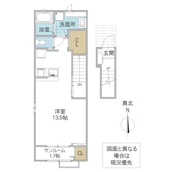 リオンリゾートIX(ワンルーム/2階)の間取り写真