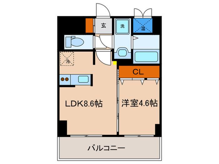 アドバンス三宮IIライズ(1LDK/10階)の間取り写真