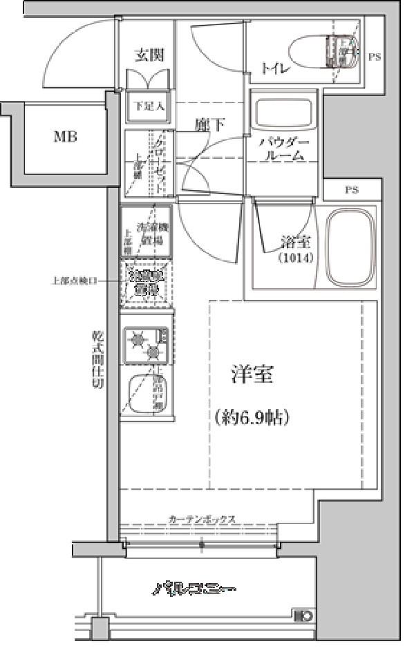 RELUXIA品川西大井(ワンルーム/5階)の間取り写真
