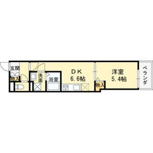 クレアール塚口I(1DK/2階)の間取り写真