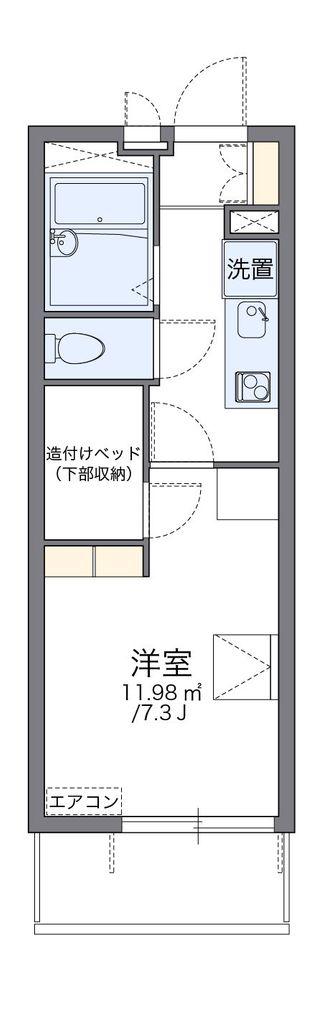 レオパレスグリチネII(1K/3階)の間取り写真
